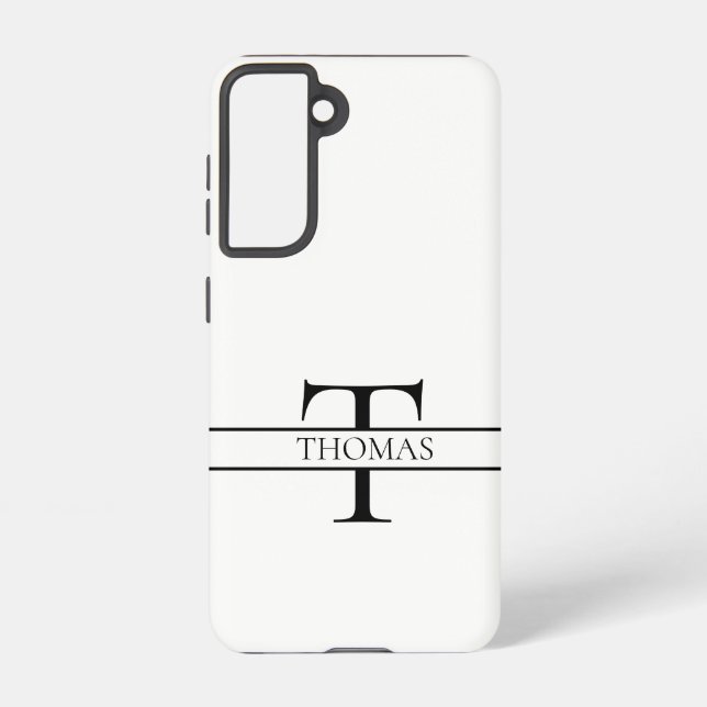 Elegant Personalized Monogrammed Custom Name Samsung Galaxy S21 Case (Back)