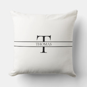 Elegant Personalized Monogrammed Custom Name Throw Pillow