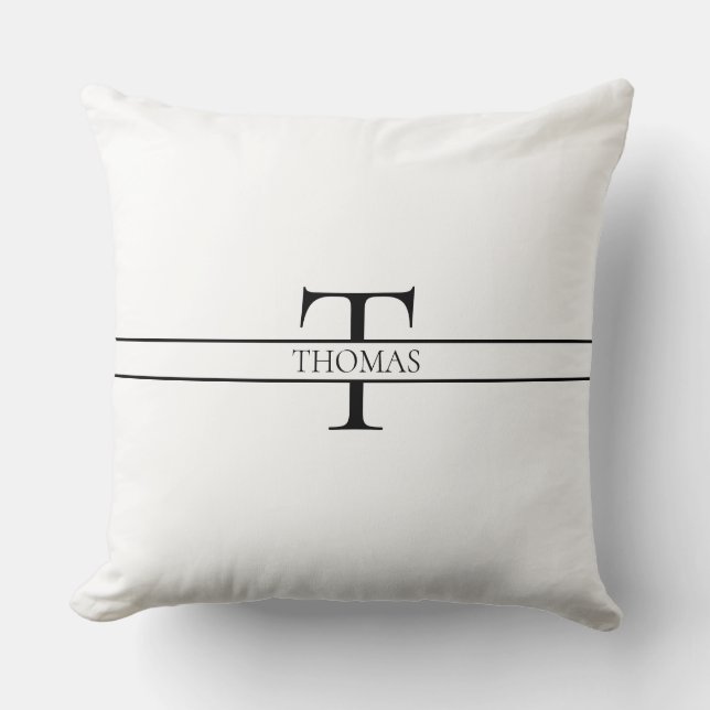 Elegant Personalized Monogrammed Custom Name Throw Pillow (Front)