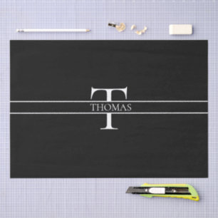 Elegant Personalized Monogrammed Custom Name Tissue Paper