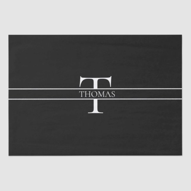 Elegant Personalized Monogrammed Custom Name  Tissue Paper (Front)