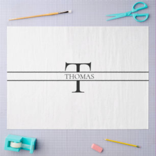 Elegant Personalized Monogrammed Custom Name  Tissue Paper
