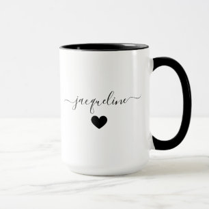 Elegant Personalized Mug with Name and Heart