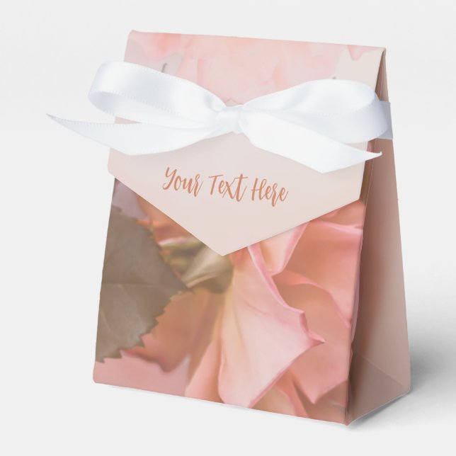 Elegant Personalized Muted Rose Favor Box (Front Side)