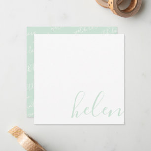 Elegant Personalized Name Custom Mint Green Card