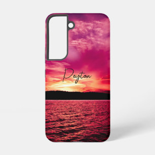 Elegant Personalized Name Dusk Sunset Water Samsung Galaxy Case