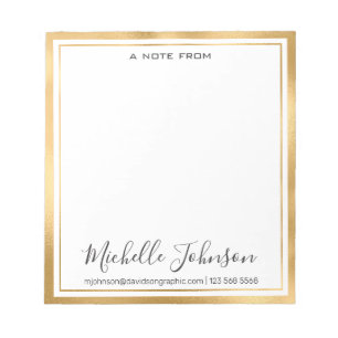 Elegant Personalized Name   From The Desk Of Notepad