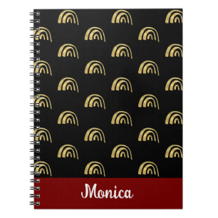Elegant Personalized name  gold rainbow  pattern Notebook