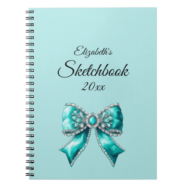 Elegant Personalized Name Notebook with Bow (Front)