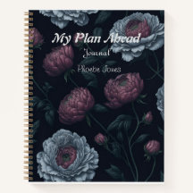 Elegant Personalized Name Peonies Journal Notebook