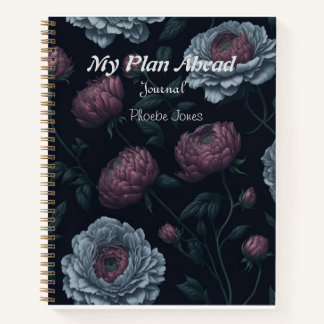 Elegant Personalized Name Peonies Journal Notebook
