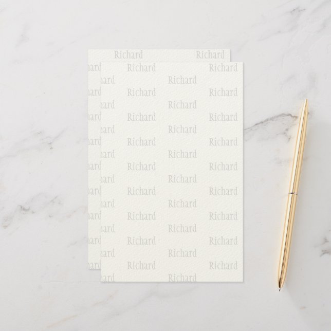 Elegant Personalized Name  Stationery (Front/Back In Situ)