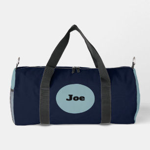 Elegant personalized navy blue duffle bag