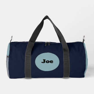 Elegant personalized navy blue duffle bag