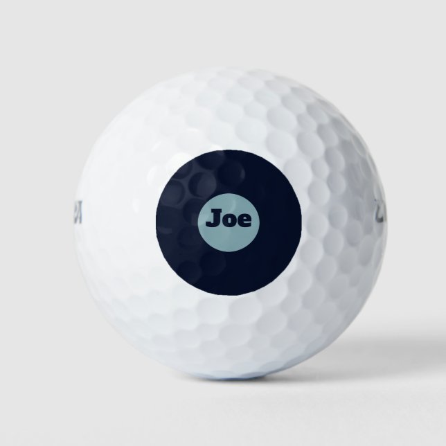 Elegant personalized navy blue golf balls (Front)