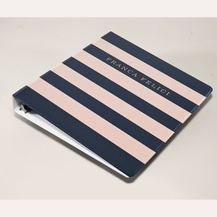 Elegant Personalized Navy & Champagne Gold Thesis Binder