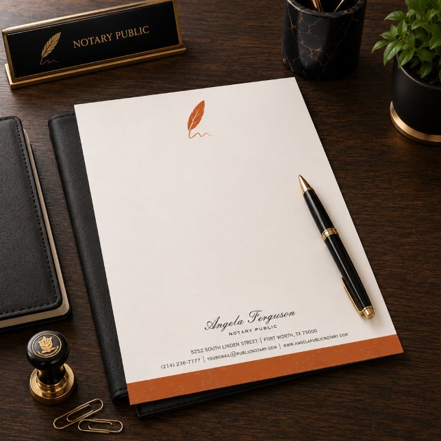 Elegant Personalized Notary Public Letterhead (Creator Uploaded)