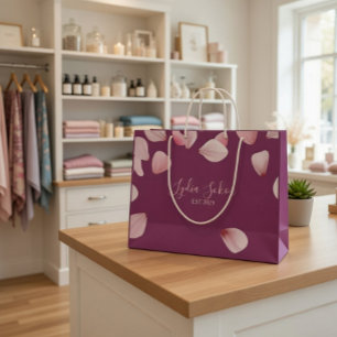 Elegant Personalized Paper Gift Bag with Floral Pe