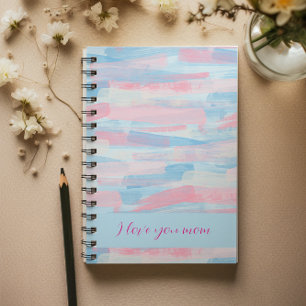 Elegant Personalized Pastel Art Brushstroke  Notebook