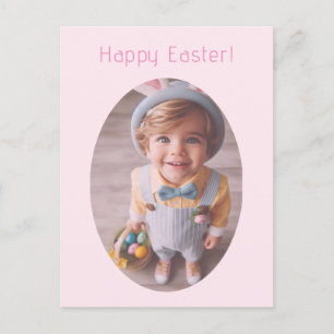Elegant Personalized Photo Elegant Pink Easter Holiday Postcard