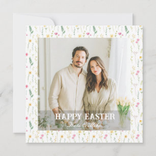 Elegant Personalized Photo Happy Easter Holiday Card