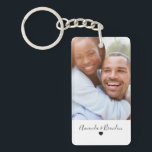 Elegant Personalized Photo Keychain<br><div class="desc">By adding your favourite photo, plus your names to personalize and a little black heart underneath, this gorgeous keychain will make a great birthday, anniversary or christmas gift, for boyfriends, girlfriends, wives, husbands, partners or best friends.</div>