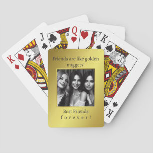 Elegant Personalized Photo on Golden Gradient Playing Cards