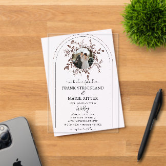 Elegant Personalized Photo Wedding Acrylic Invitations