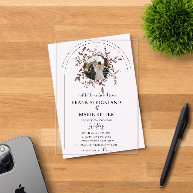 Elegant Personalized Photo Wedding Acrylic Invitations (Insitu (Invitation Card))