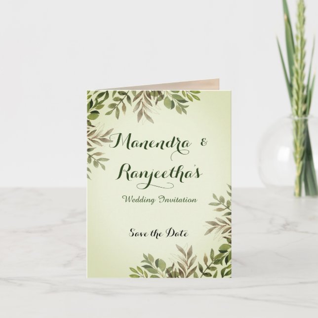 Elegant Personalized Photo Wedding Invitation Card (Front)