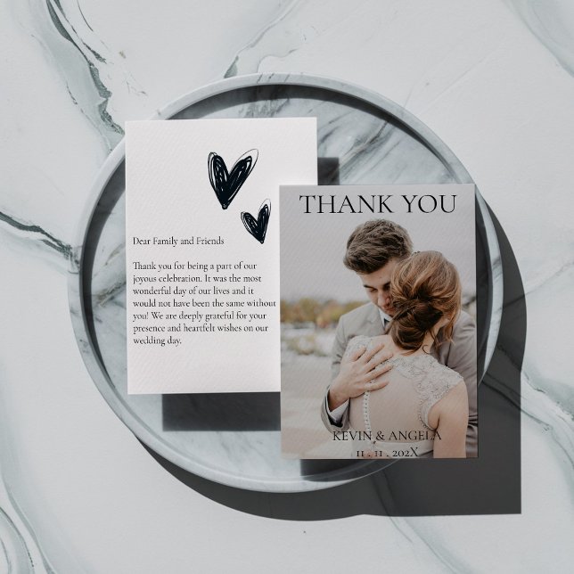 Elegant Personalized Photo Wedding Thank You Card (Creator Uploaded)