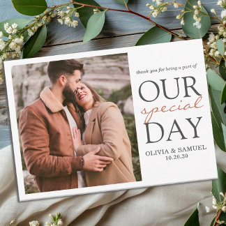 Elegant Personalized Photo Wedding Thank You Card