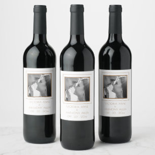 Elegant Personalized Photo Wine Label