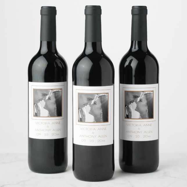 Elegant Personalized Photo Wine Label (Bottles)