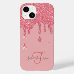 Elegant Personalized Pink Effect Sparkles  Case-Mate iPhone 14 Case