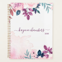 Elegant Personalized Pink & Purple Flowers Custom