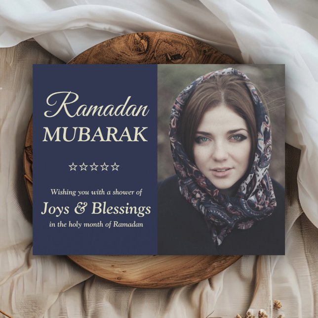 Elegant Personalized Ramadan Mubarak Photo Postcard (Creator Uploaded)