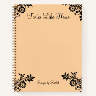 Elegant Personalized Recipe Spiral Notebook