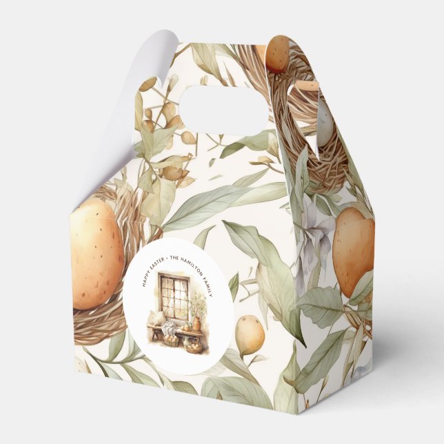 Elegant Personalized Rustic Easter Favor Box (Front Side)