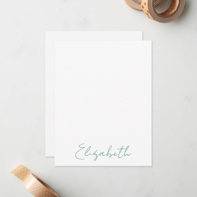 Elegant Personalized Script Name Note Cards (Front/Back In Situ)