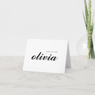 Elegant Personalized Script Name Thank You Note Card