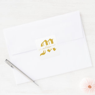 Elegant personalized square sticker