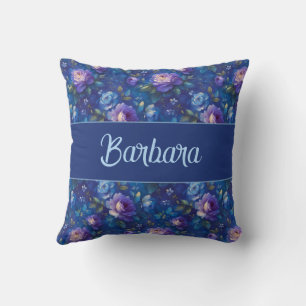 Elegant Personalized Stylish Romantic Floral Chic Throw Pillow
