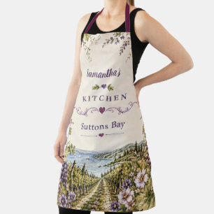 Elegant Personalized Suttons Bay Grape Kitchen Apron