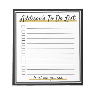 Elegant Personalized To do list Notepad