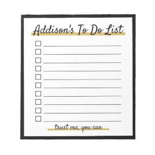 Elegant Personalized To do list Notepad