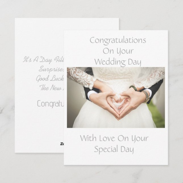 Elegant Personalized Wedding Congratulations Card (Front/Back)