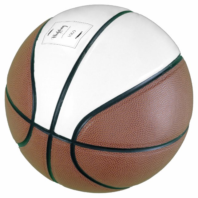 Elegant Personalized Wedding  Custom Modern Gift Basketball (Angled)