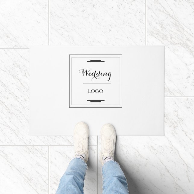 Elegant Personalized Wedding  Custom Modern Gift Doormat (Indoor)