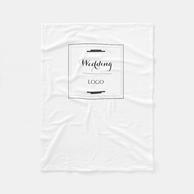 Elegant Personalized Wedding  Custom Modern Gift Fleece Blanket (Front)